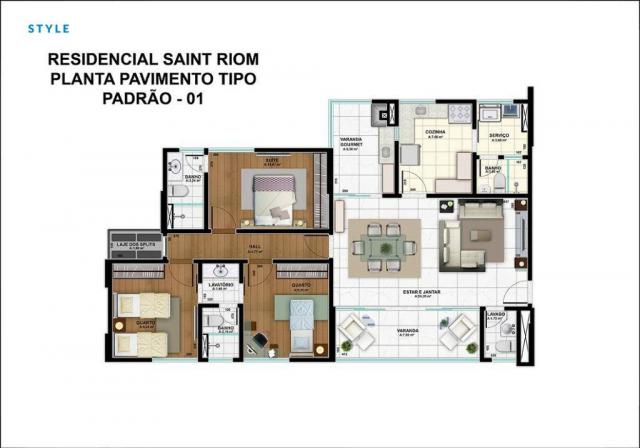 Apartamento no Edifício Saint Riom com 3 dormitórios à venda, 112 m² por R$ 450.000 - Migu - Foto 5