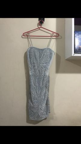 Vestido curto azul bobô