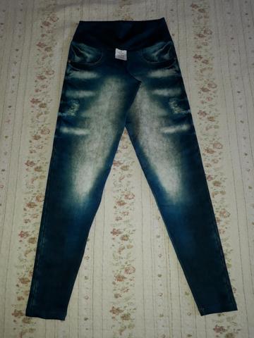 Calça Legging Cintura Alta Imita Jeans - Foto 3