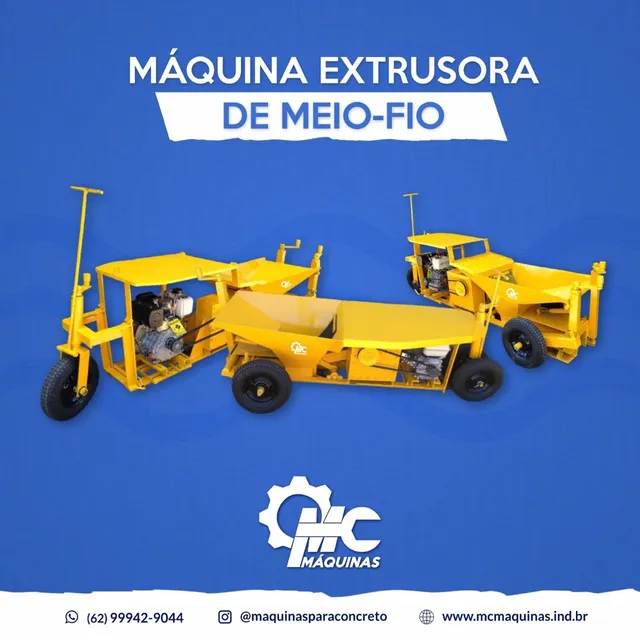 Máquina extrusora de fazer meio fio e sarjeta de concreto