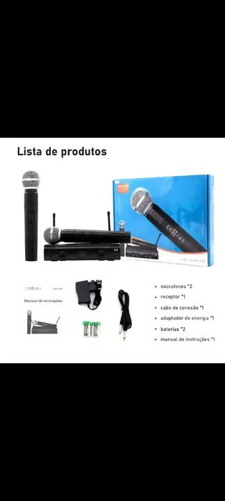 Microfone Profissional Duplo Sem Fio! - Foto 2