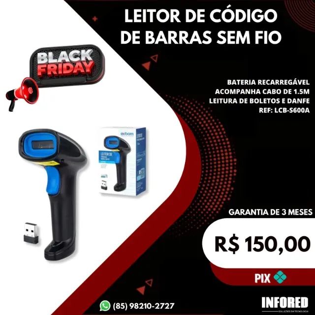 Leitor de código de barras sem fio LCB-S600A