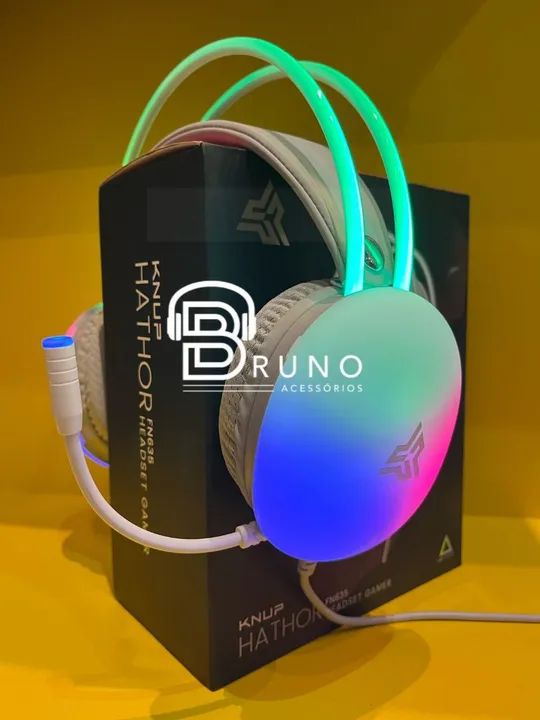 Headset Gamer RGB com Microfone - Novo - Foto 3