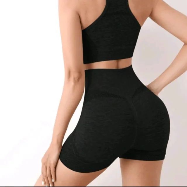 Short Preto Legging Academia Yoga Levanta Bumbum - Foto 4
