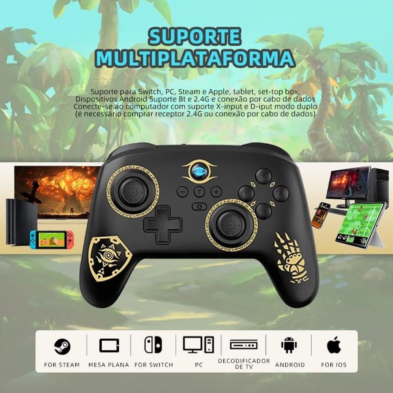 Controle sem fio Bluetooth, Gamepad Para Nintendo Lite/OLED, PC, Steam, Android, iOS - Foto 2