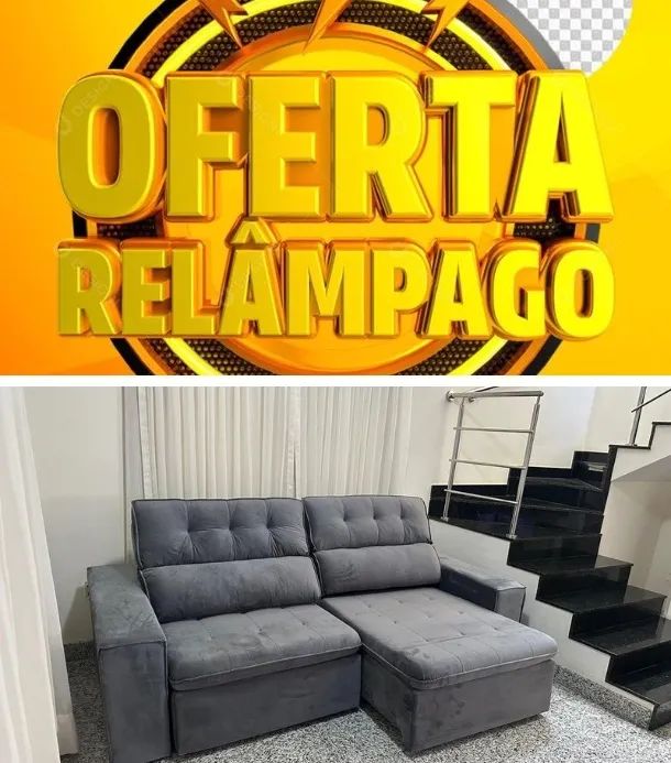 Sofá retrátil Niterói 4 lugares Novo 