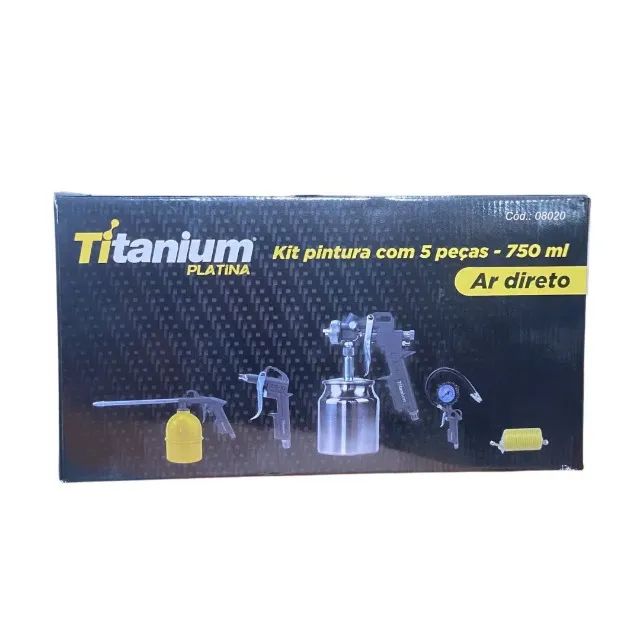 KIT PINTURA TITANIUM 750ML COM 5 PEÇAS AR DIRETO TITANIUM