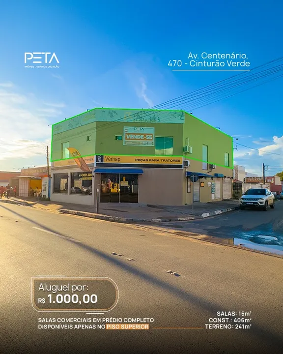 Aluga-se salas comerciais em prédio localizado no bairro Cinturão Verde - Boa Vista/RR