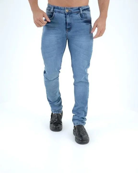 Calça jeans masculina com lycra  - Foto 4