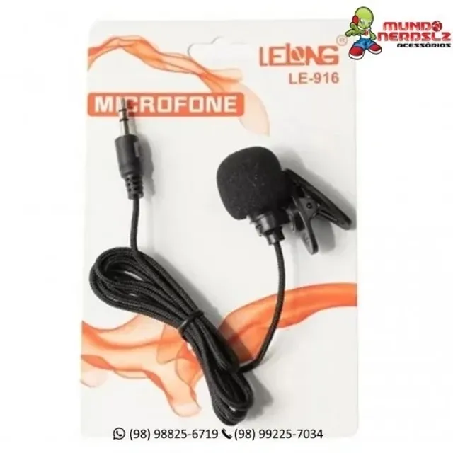 Microfone de Lapela Para Gravações e Transmissões P2, Preto - Lelong em São Luís ma