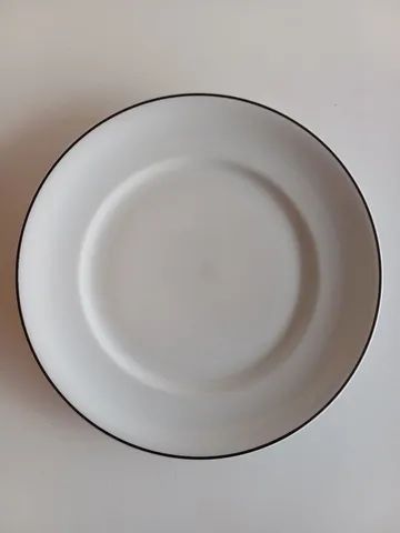 12 pratos porcelana imperial borda em prata