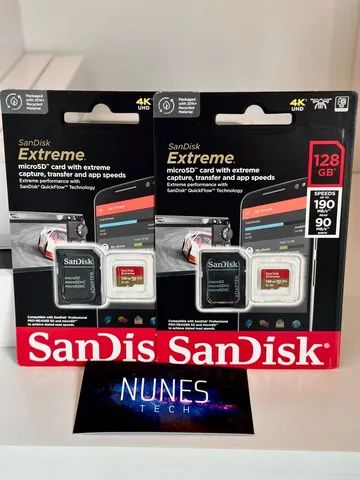 Cartão Micro SD Sandisj com adaptador 128gb Original