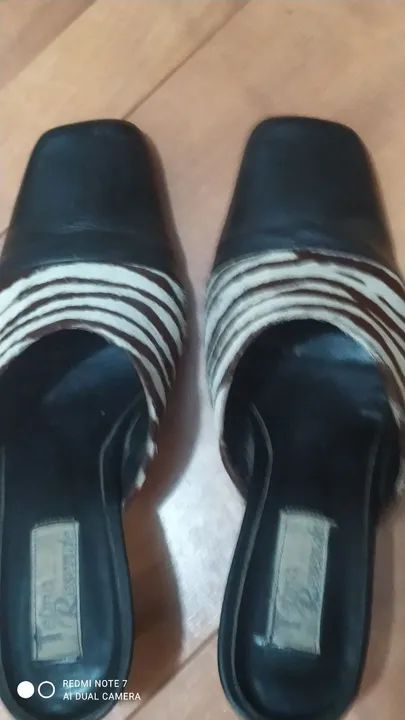Mule + Bolsa animal printei couro natural  - Foto 3