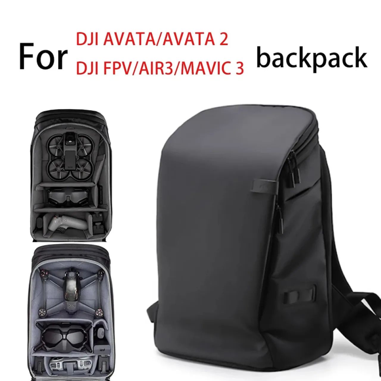 DJI Avata Backpack Mochila Preta Mavic 3 Case AIR 2S Drone Storage Bag - Foto 2