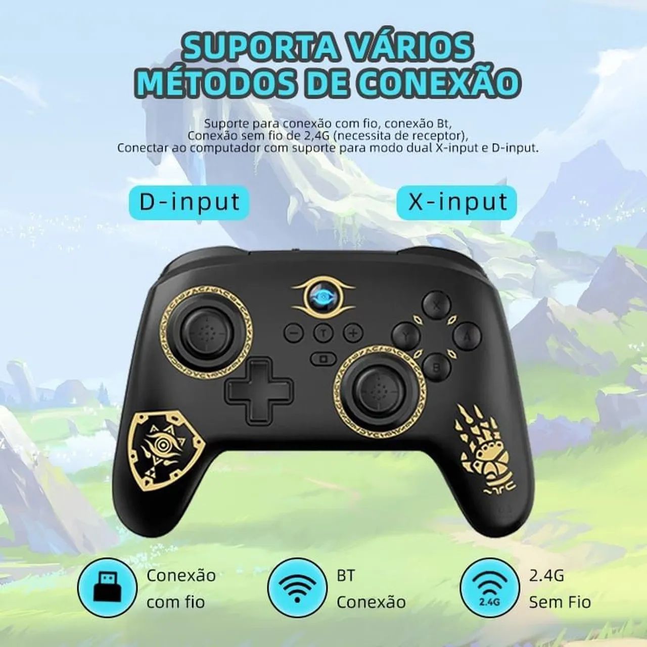 Controle sem fio Bluetooth, Gamepad Para Nintendo Lite/OLED, PC, Steam, Android, iOS - Foto 5