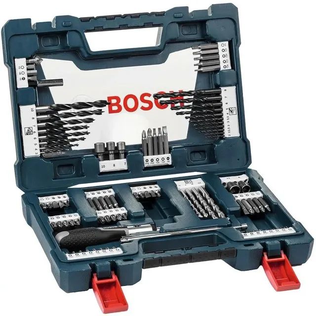 Kit Jogo de Bits e Brocas Profissional 91 Peças V-Line Bosch Com Maleta - Foto 6