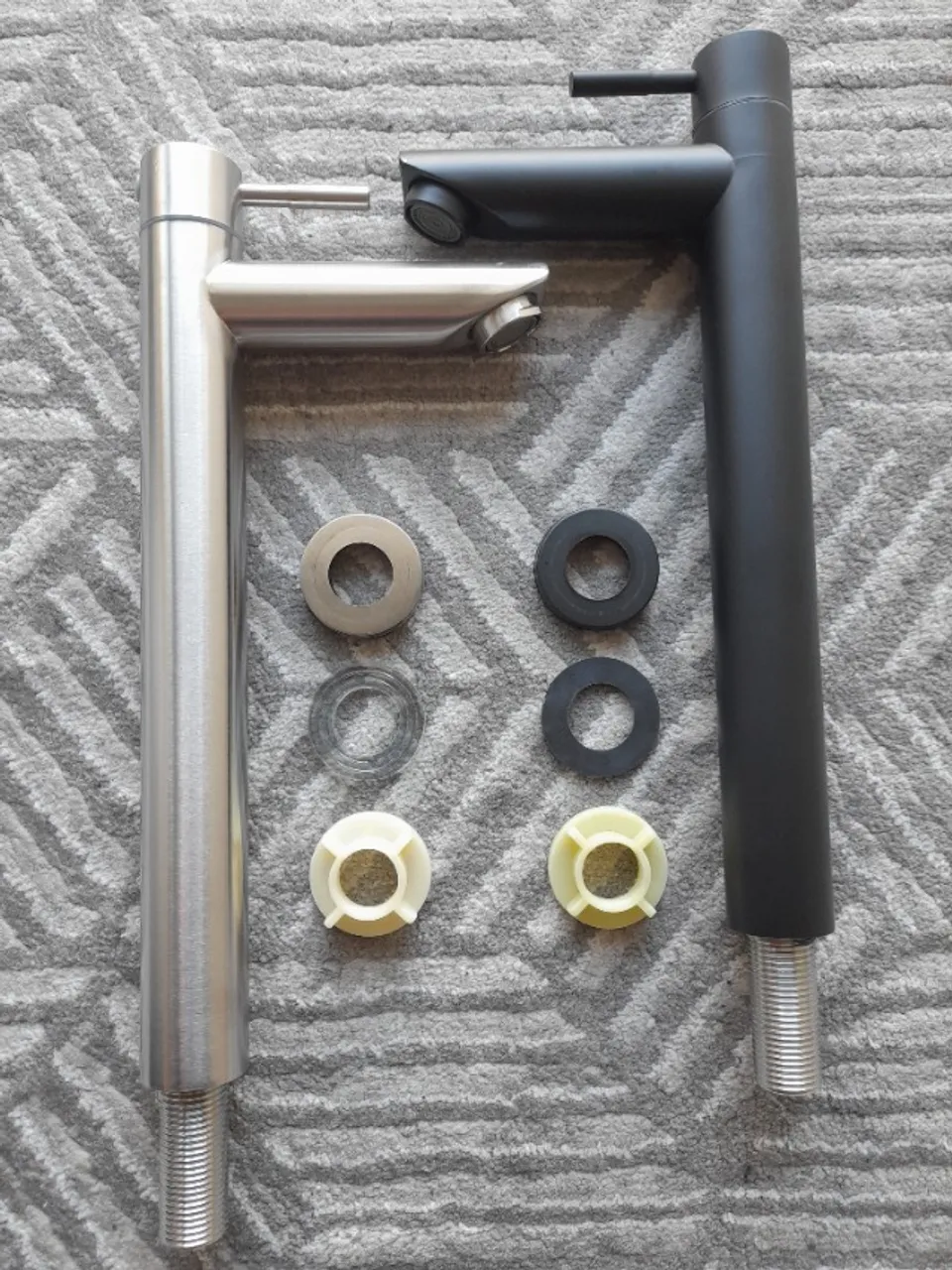 Torneira em Aço Inox Alta (29cm) para banheiro - Baokemo (Nova - Prata/Preta)