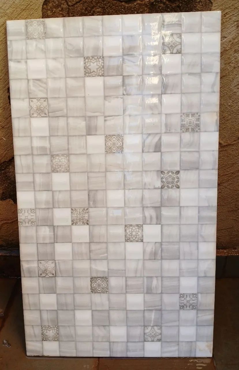 (7 peças)Revestimento  Cinza e Branco
