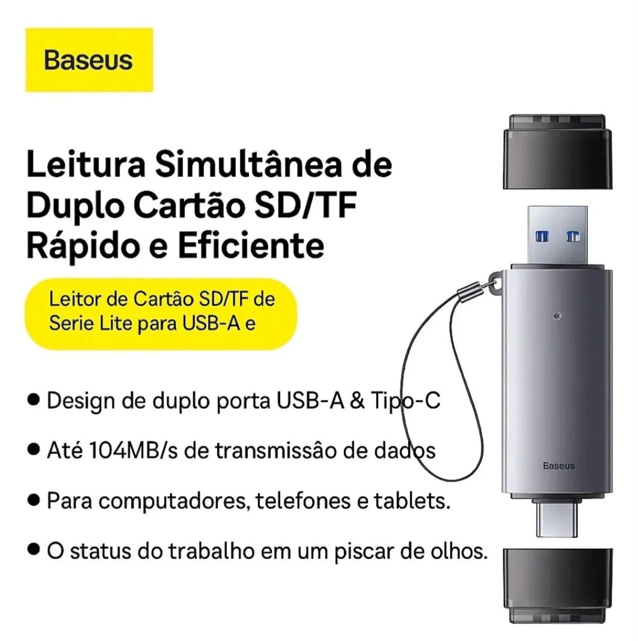 Leitor de cartão sd e micro sd com conecção usb/C - Foto 5