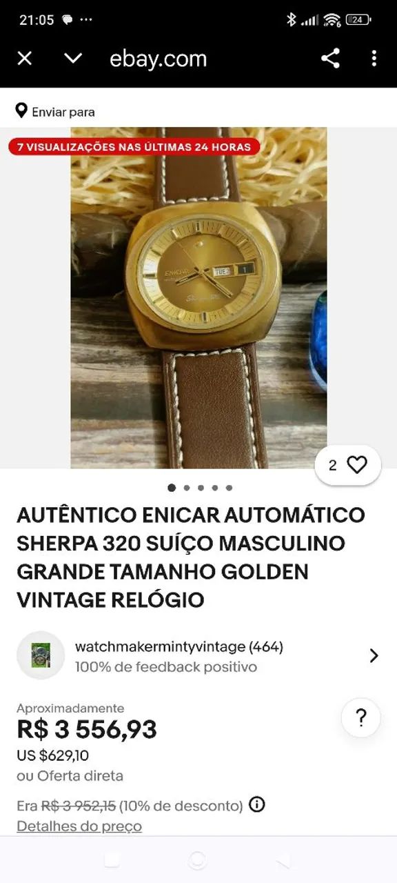 Relógio Enicar Sherppa Swiss automático antigo - Foto 3