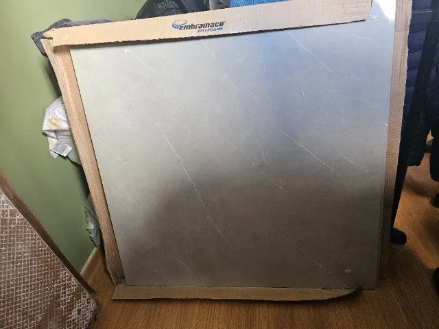 2 peças Porcelanato Marmorizado Borda Reta Interno 94x94cm Pulpis Embramaco