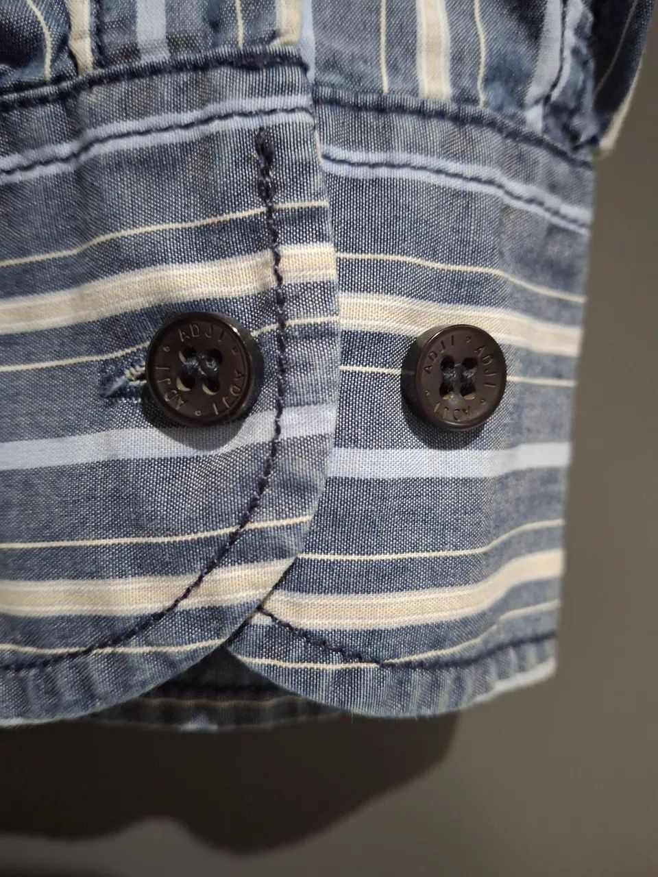 Camisa listrada azul masculina ADIL - Foto 4