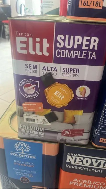Tinta fosca lavável 18l cores claras na Cuiabá tintas 