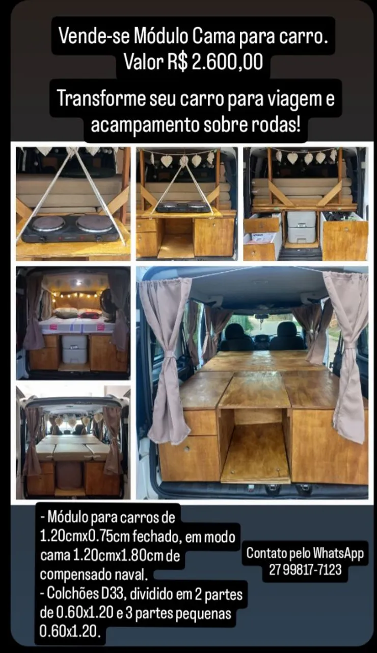 Módulo Cama para Carro - Transforme se carro para Viagem!
