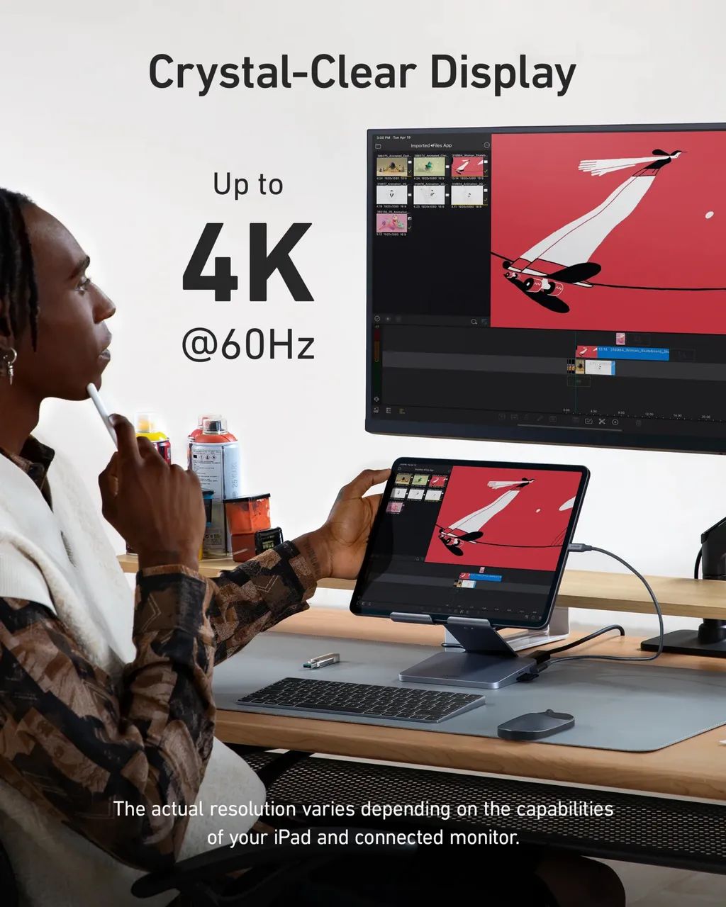 Anker 551 USB-C Hub (8 em 1) com Suporte para Tablet | 4K HDMI | Lacrado - Foto 4