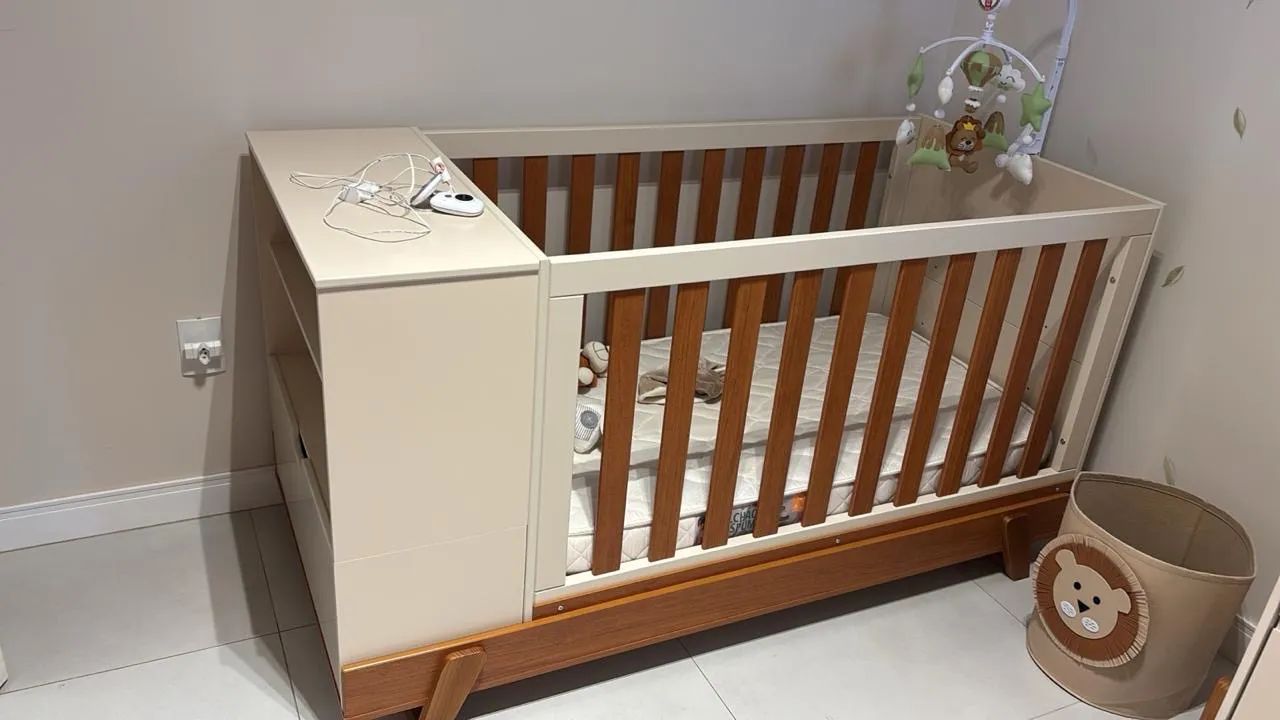 Berço multifuncional Bkids off white freijó eco wood - Matic - Foto 2