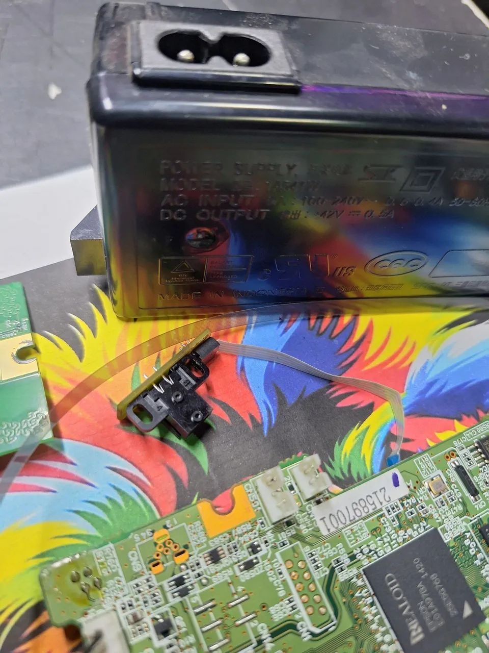 Placa lógica epson L355 incluso fonte, flat, fita ecolder e sensor - Foto 4