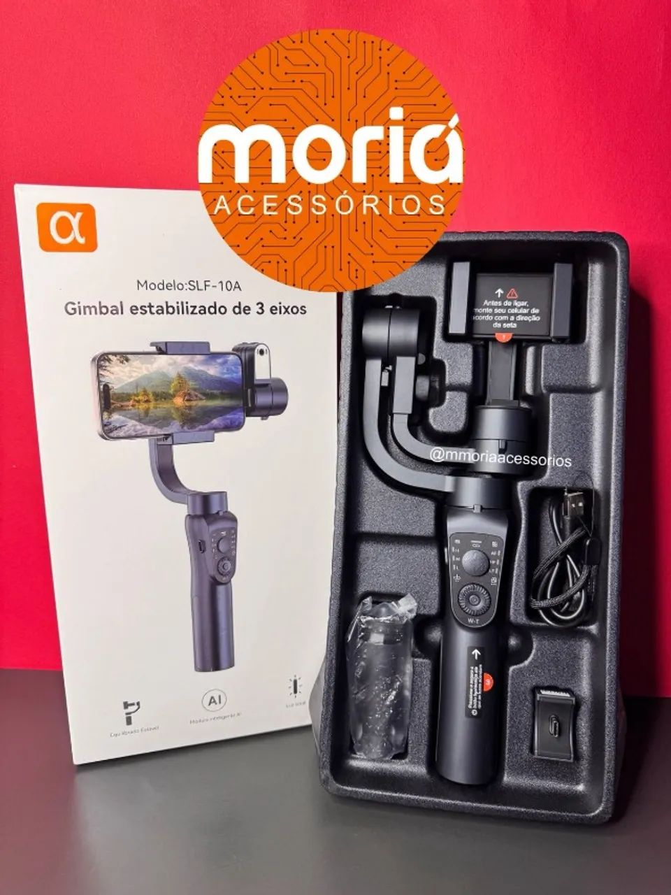 Estabilizador Gimbal para Celular C/ Rastreamento de Rosto P/ Videos aGold - SLF-10A - Foto 6