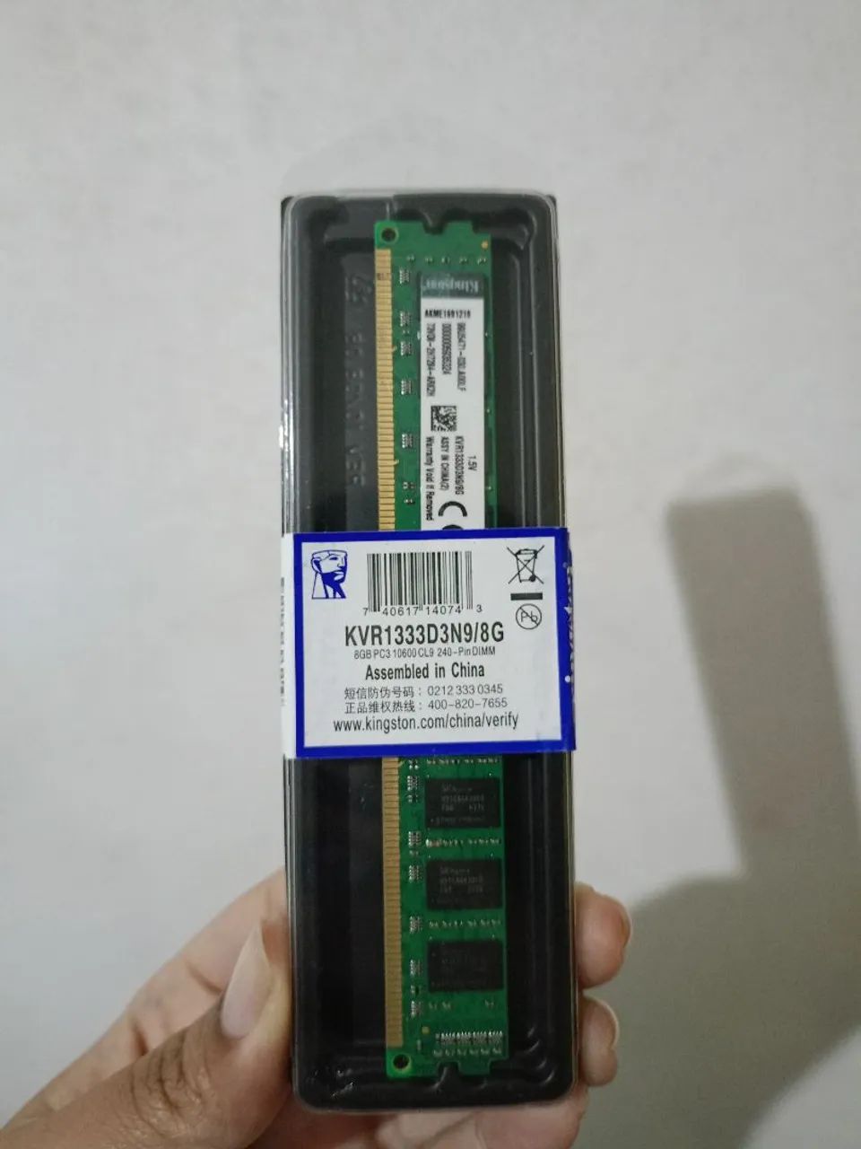 Memória RAM Kingston 8GB DDR3 1600Mhz