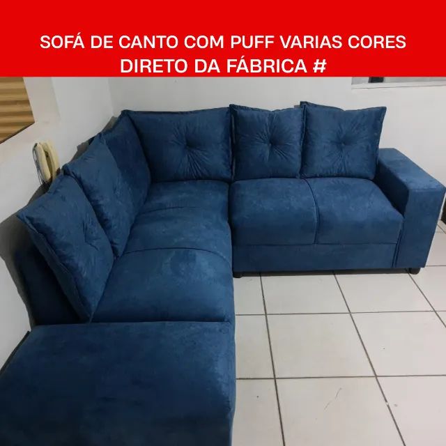 Sofás de Canto com Puff Varias Cores a Pronta Entrega
