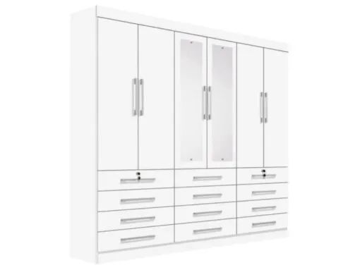 Guarda-Roupa Branco com Espelho - Venda Imperdível !! L44m