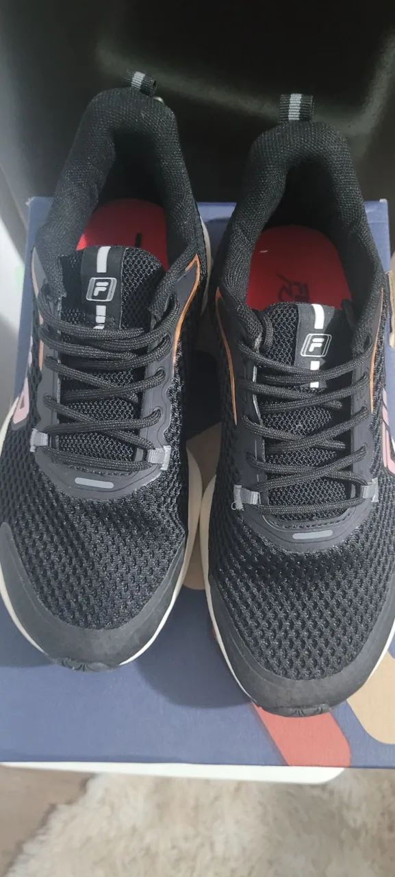 Tenis fila racer feminino preto e rosa - Foto 2