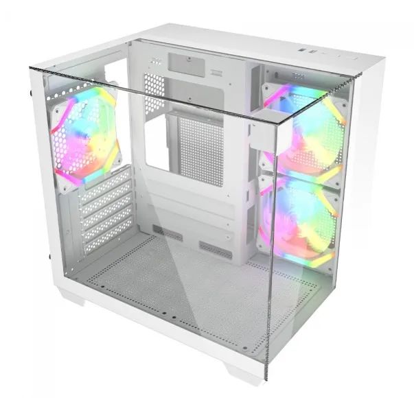 Gabinete branco, novo, lacrado, 3 ventoinhas, em vidro temperado! ?  - Foto 3