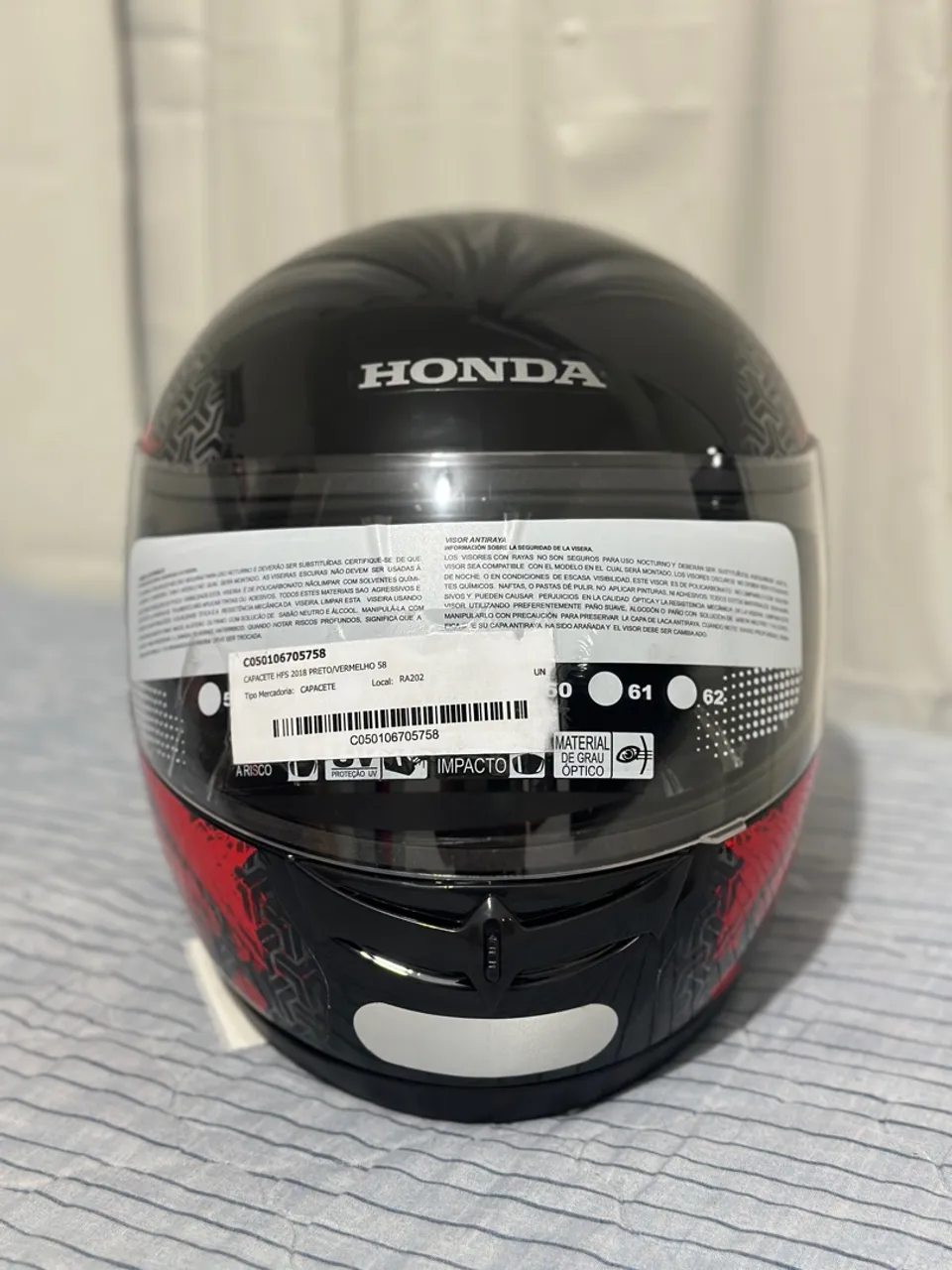Capacete Honda HFS 2018 Preto/Vermelho 58