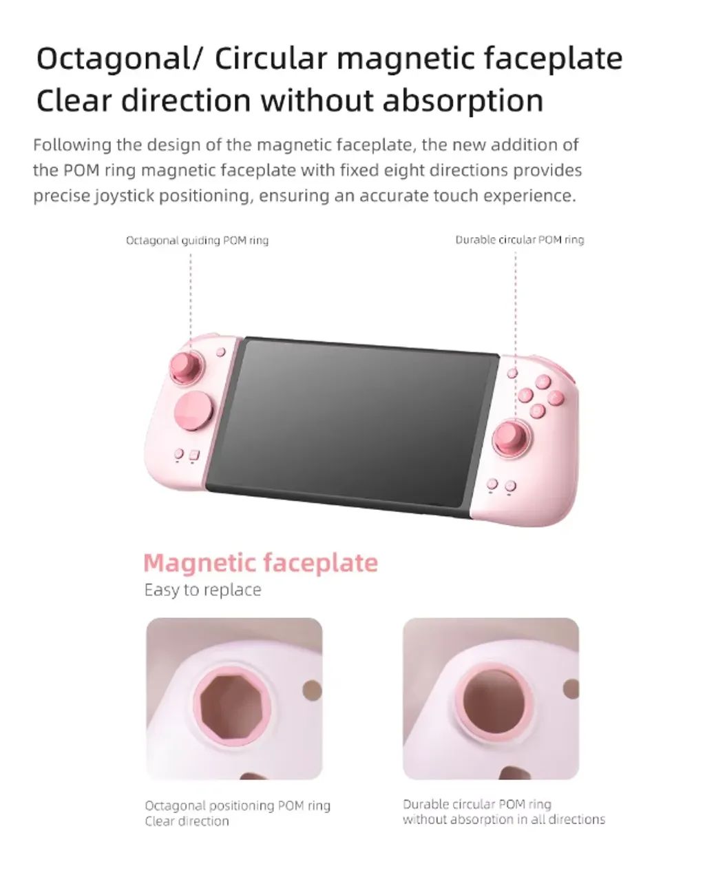 Controle Mobapad M6 HD Rosa - Edição Premium com Joysticks Hall e Vibração HD - Foto 5