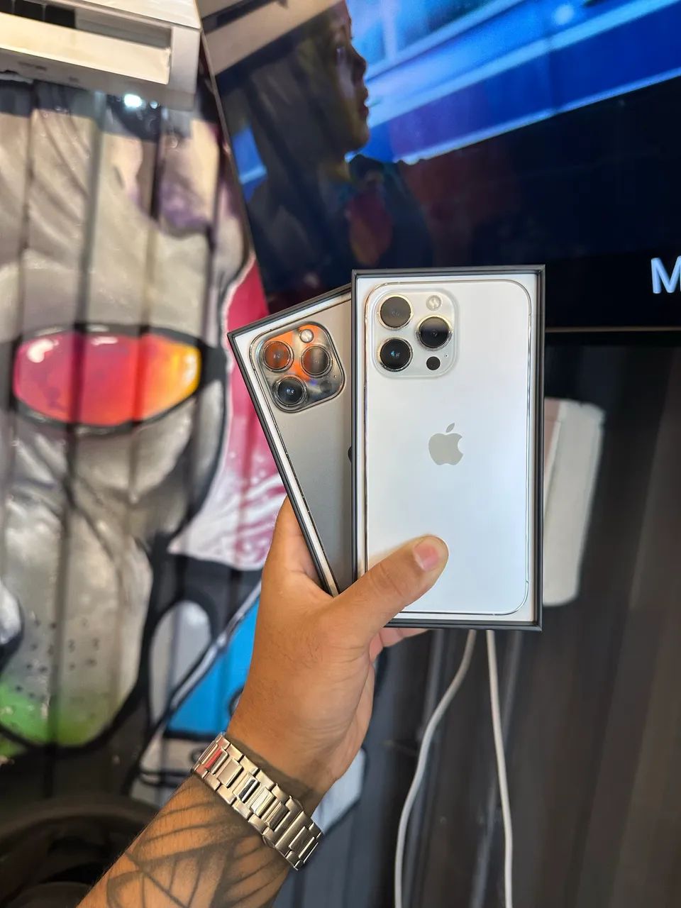 ? IPhone 13 Pro 128GB Branco e Preto impecável ?