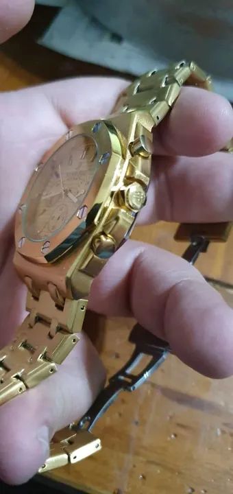 Relógio Audemars Piguet Dourado com cronógrafo funcional - Foto 3