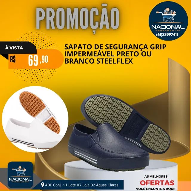 Sapato De Segurança Steelflex Iate Impermeável Branco Ou Preto
