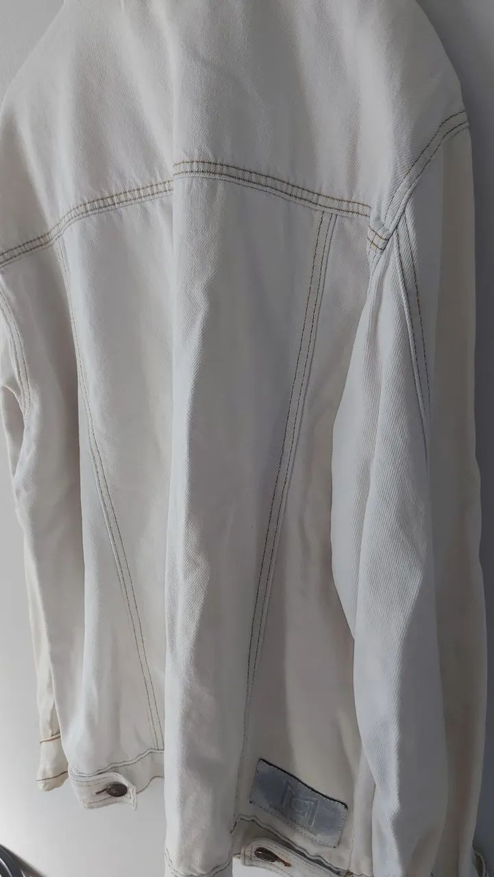Jaqueta Jeans Branca Destroyed - Foto 5