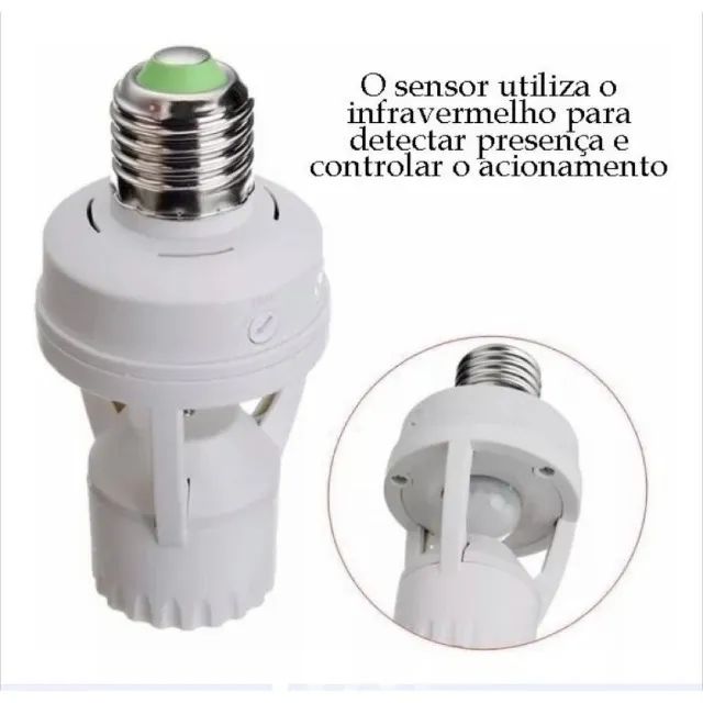 Sensor Presença C/ Fotocélula Para Lâmpada Soquete E27 - Foto 3
