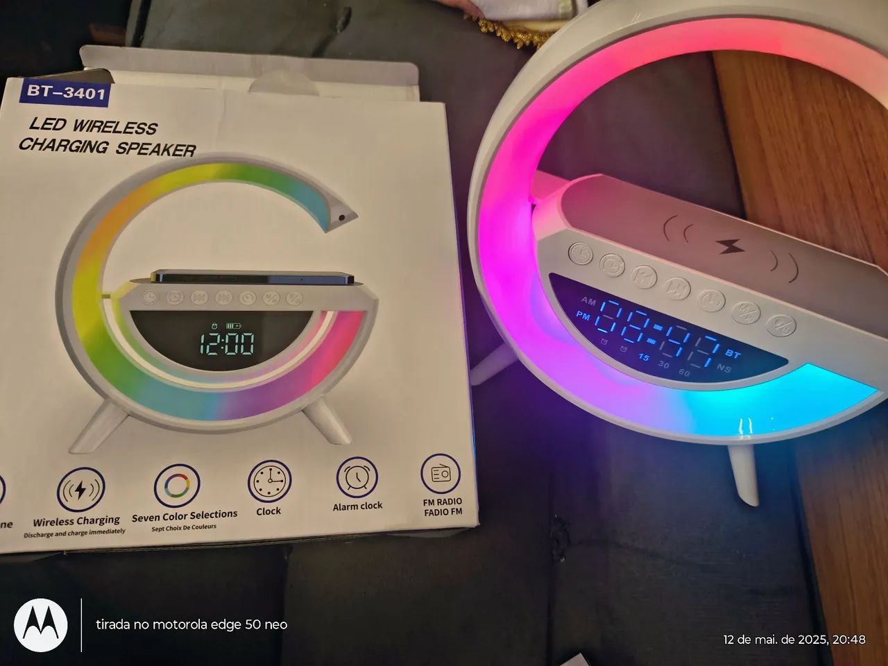 Relógio Despertador com Bluetooth e Luz Noturna - Foto 2