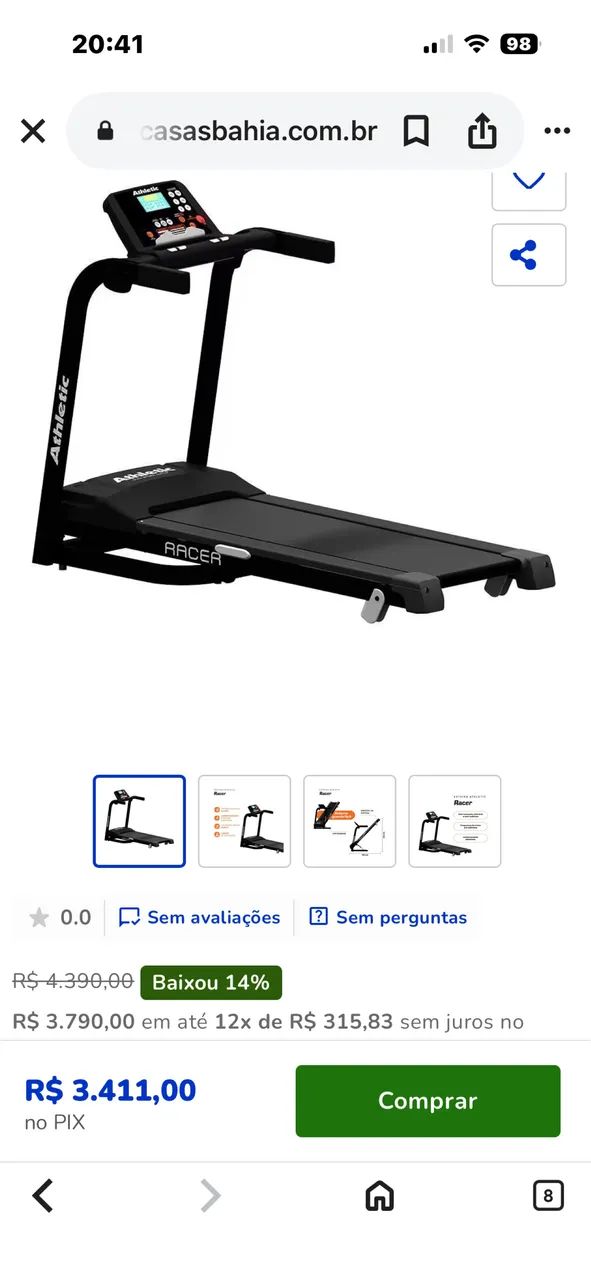 Esteira Athletic P/130kg 16km/h Semi Nova  - Foto 2