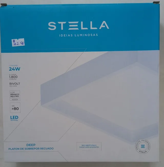 Plafon led Sobrepor 24w bivolt 4000k luz neutra Stella