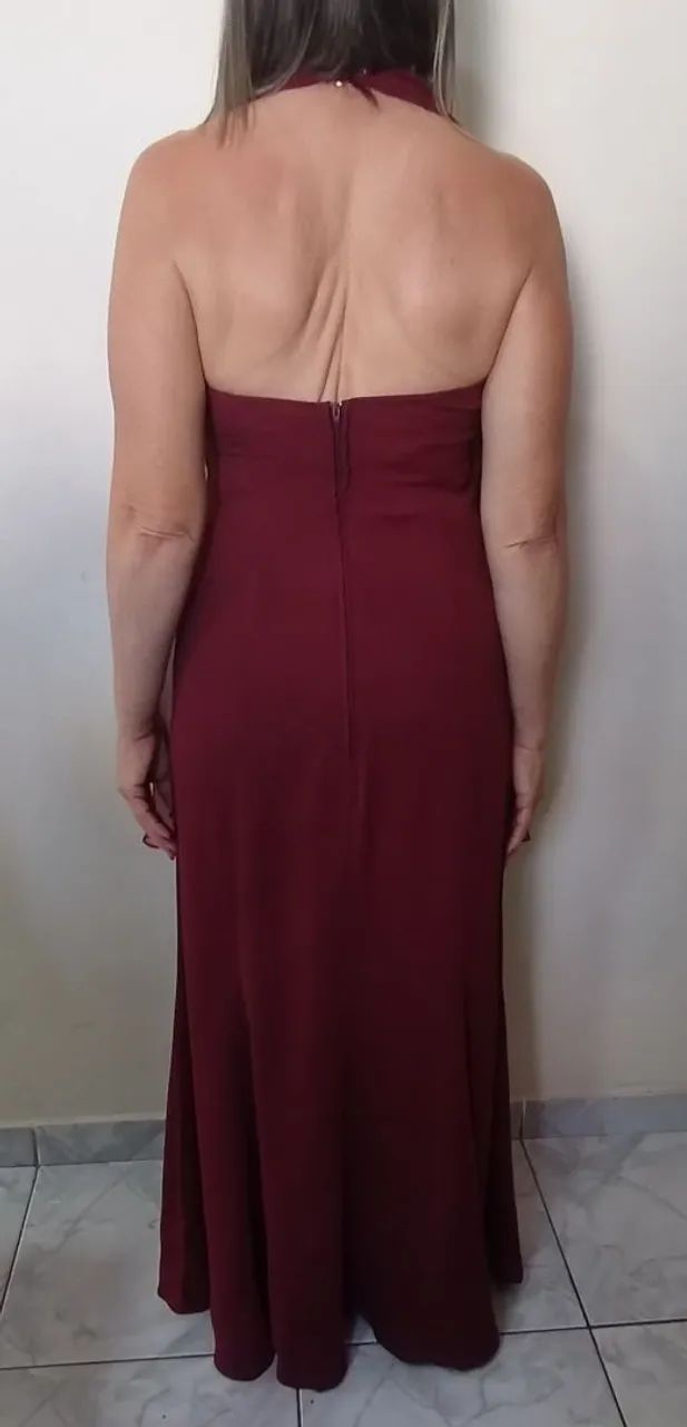 Vestido Longo Bordô - Foto 3