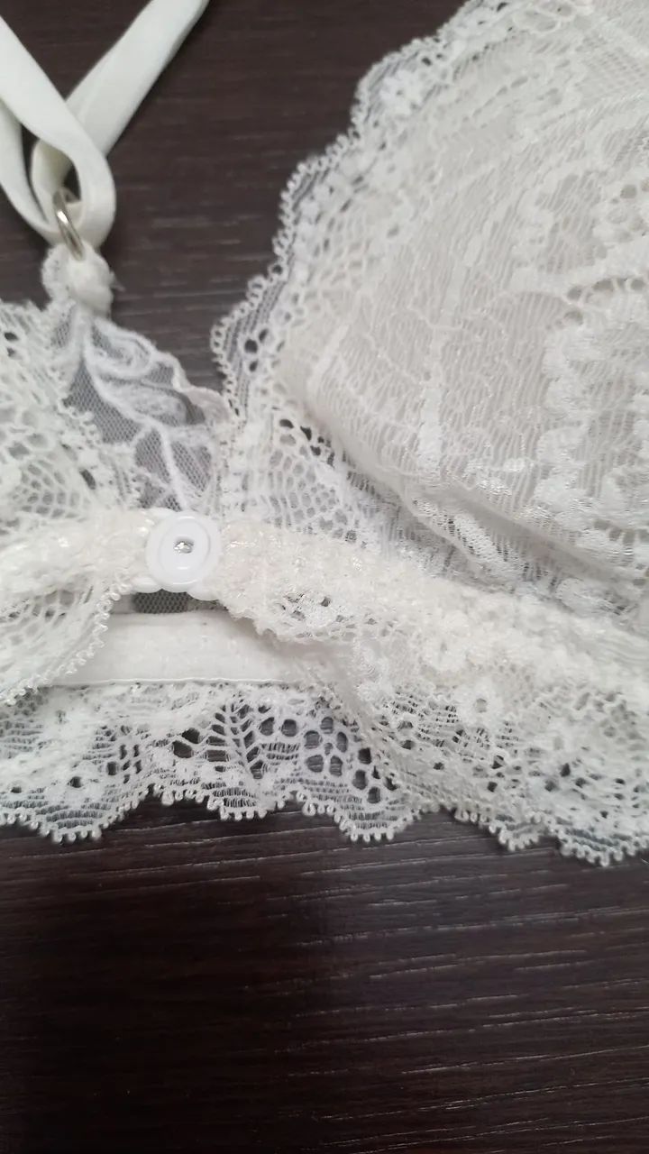 Sutiã renda branco tamanho P - Foto 5