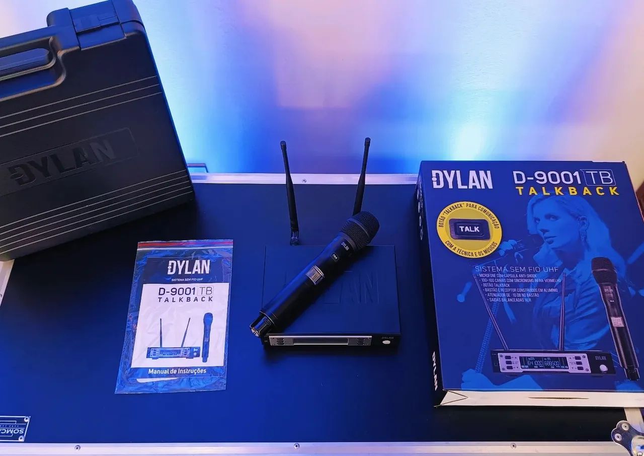 Microfone Sem Fio Profissional Dylan D-9001 TB - Talkbak Botão Comunicação - Foto 4